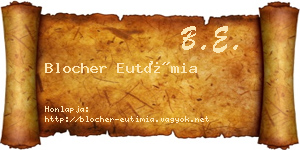 Blocher Eutímia névjegykártya